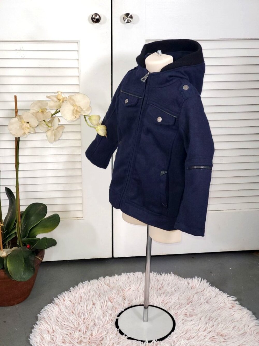 NWT Urban Republic Baby's Navy BlueWool Winter Jacket Size 12 M 1066 - Picture 3 of 13